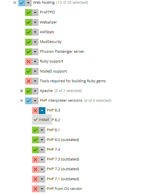 install new php version in plesk