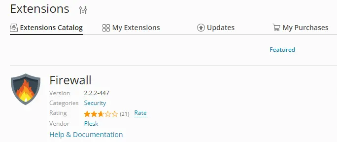 Plesk Firewall extension